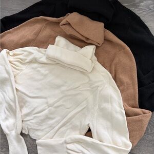 (SET OF 3) Wilfred Rebecca Wool Crop Turtleneck